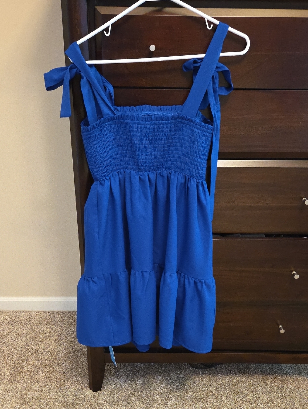Cupshe Royal Blue Sundress with Tie Straps